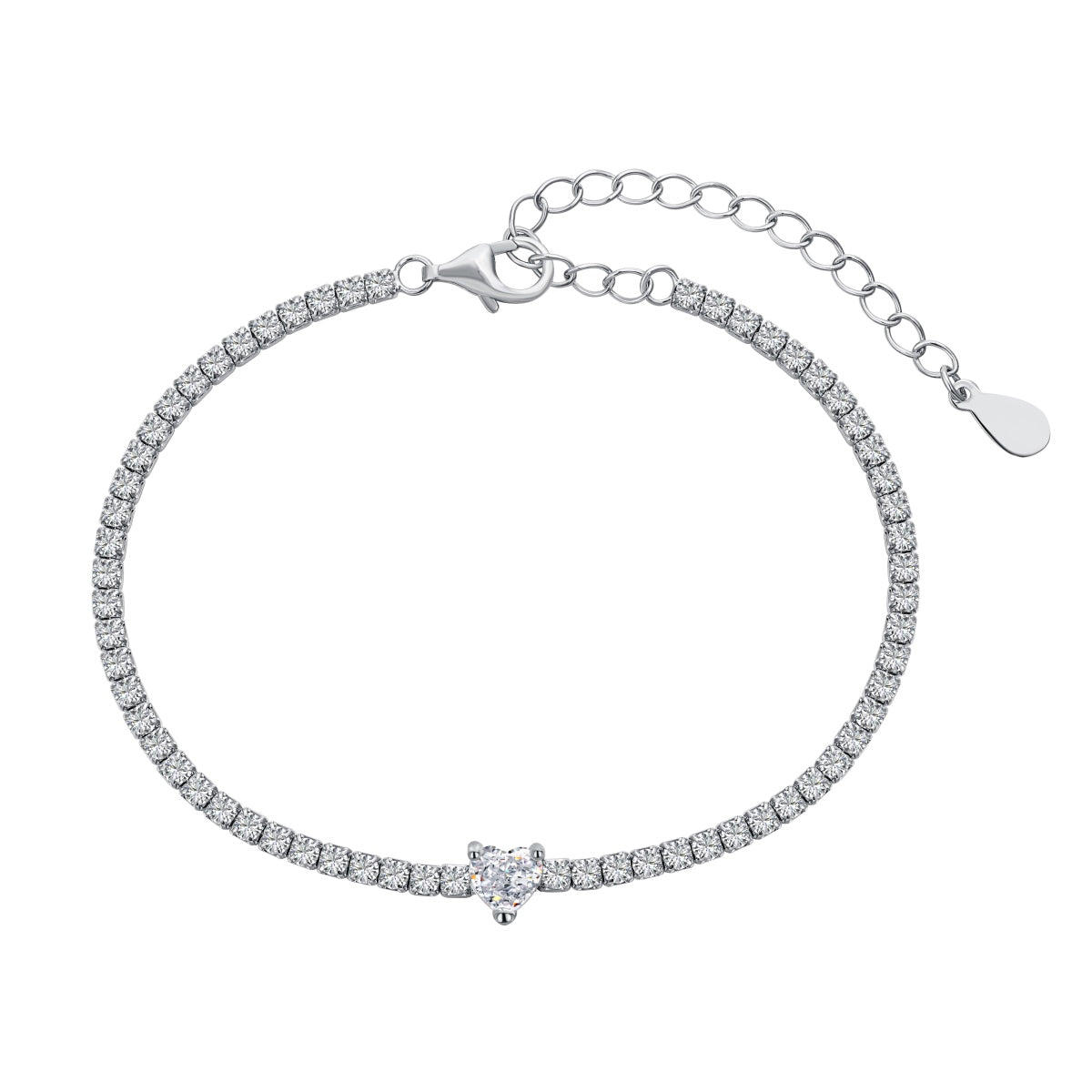 [Windsor Jewelry]0.5 Carat Elegant Romantic Heart Shape Lover Bracelet