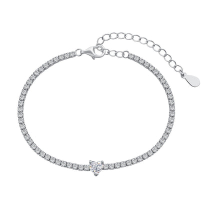 [Windsor Jewelry]0.5 Carat Elegant Romantic Heart Shape Lover Bracelet