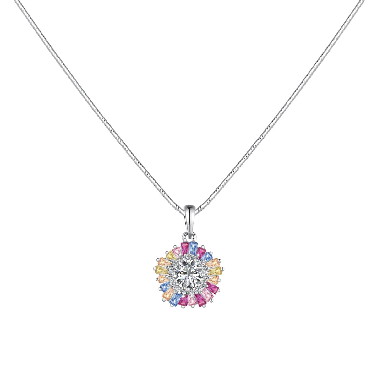 [Windsor Jewelry]Charming Flower Colorful Necklace