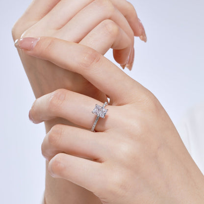 [Windsor Jewelry]2.0 Carat Dazzling Sparkling Radiant Cut Party Ring