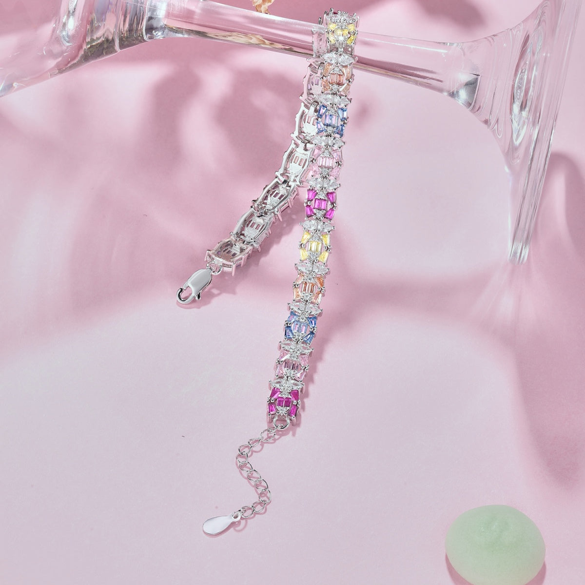 [Windsor Jewelry]Delicate Colorful Multi Cut Party Bracelet