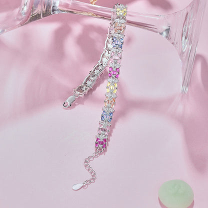 [Windsor Jewelry]Delicate Colorful Multi Cut Party Bracelet