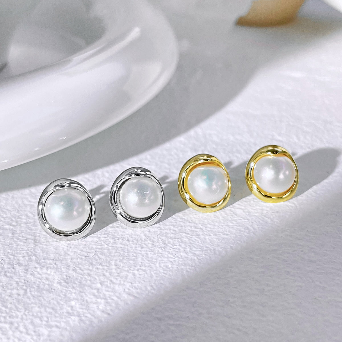 [Windsor Jewelry]Dainty Bread Pearl Earrings
