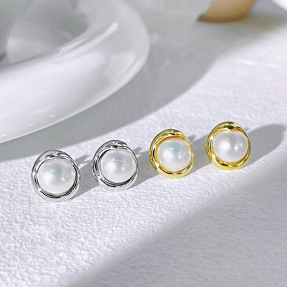 [Windsor Jewelry]Dainty Bread Pearl Earrings