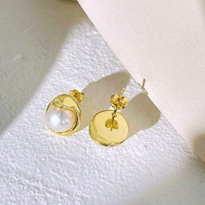 [Windsor Jewelry]Dainty Bread Pearl Earrings