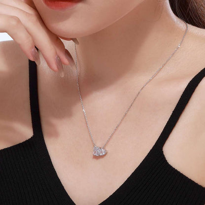 [Windsor Jewelry]Dazzling Square & Heart Shape Necklace