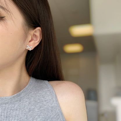 [Windsor Jewelry]Dainty Bow Shape Earrings