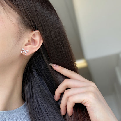 [Windsor Jewelry]Dainty Bow Shape Earrings