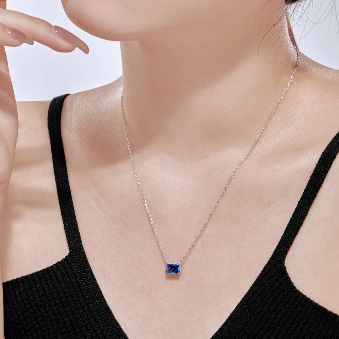 [Windsor Jewelry]Luxurious Square Shape Colorful Necalack