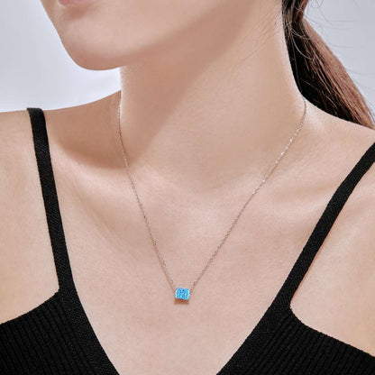 [Windsor Jewelry]Luxurious Square Shape Colorful Necalack