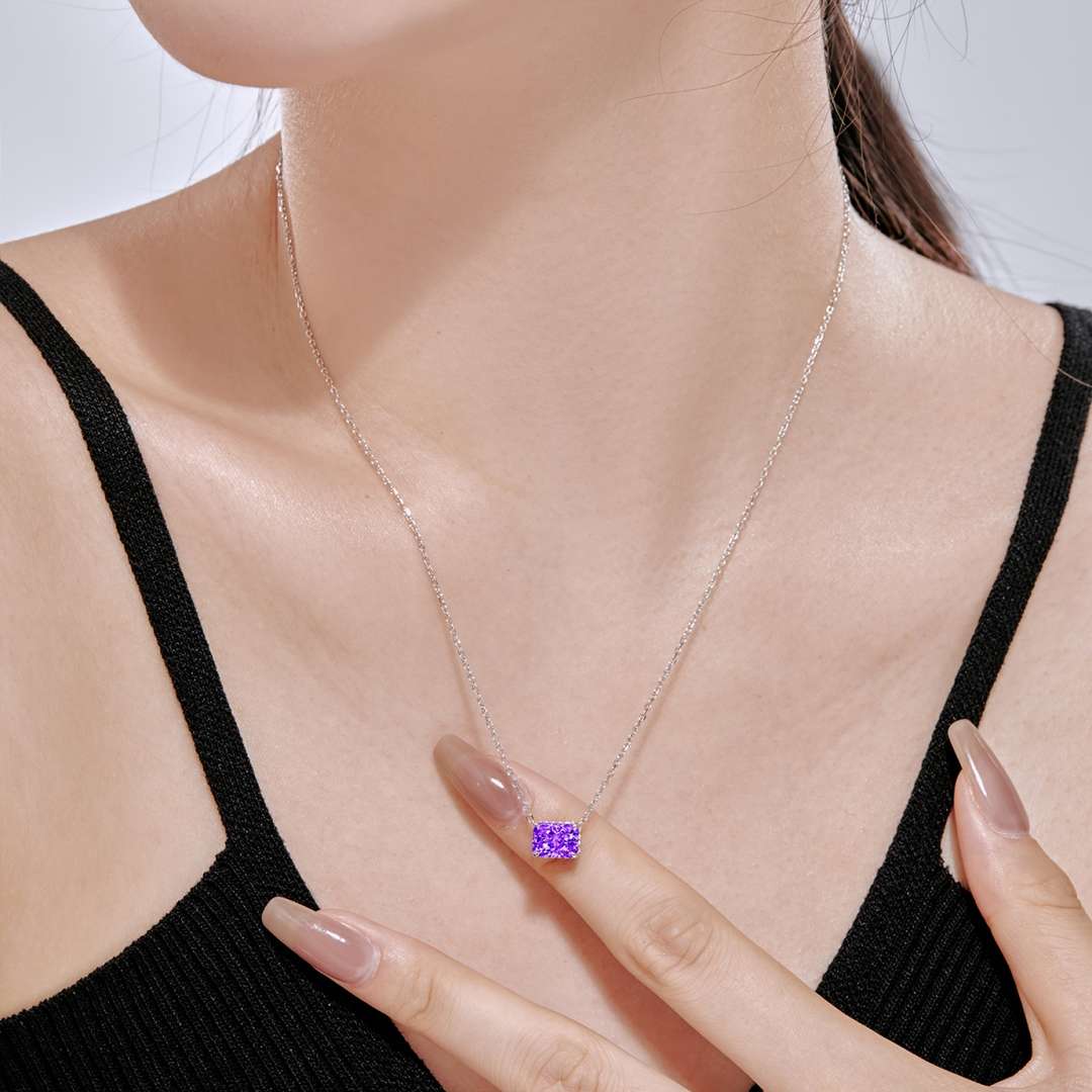 [Windsor Jewelry]Luxurious Square Shape Colorful Necalack