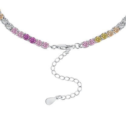 [Windsor Jewelry]Delicate Colorful Tennis Necklace