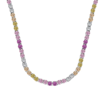 [Windsor Jewelry]Delicate Colorful Tennis Necklace