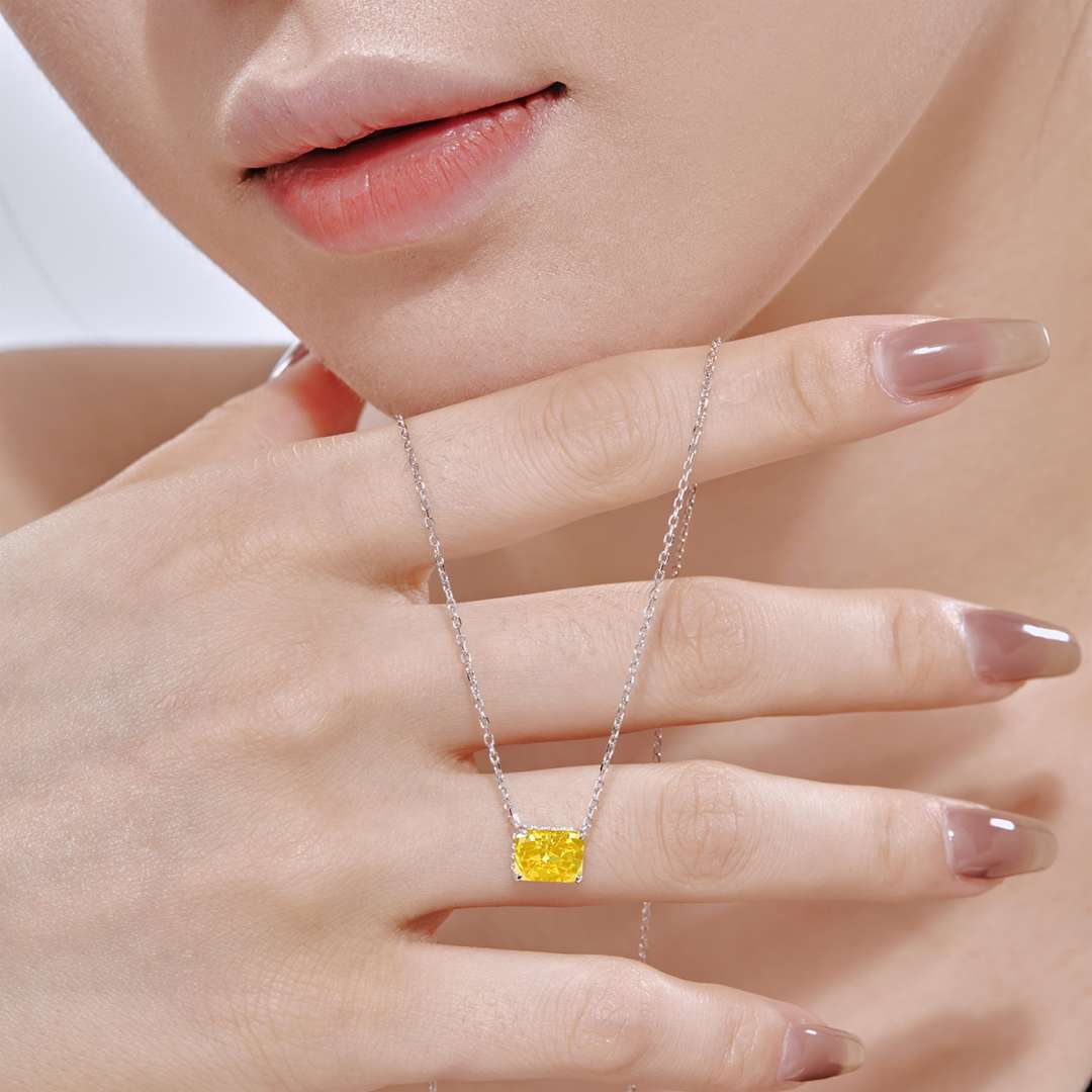 [Windsor Jewelry]Luxurious Square Shape Colorful Necalack