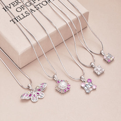 [Windsor Jewelry]Charming Flower Colorful Necklace