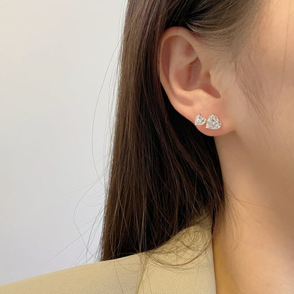 [Windsor Jewelry]Double Heart-Shape Classic Princess Style Earrings