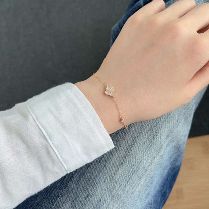[Windsor Jewelry]Delicate Four Leaf Clover Bracelet