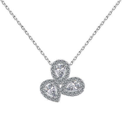 [Windsor Jewelry]Elegant Flower Shape Pear Cut Necklace