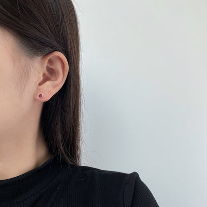 [Windsor Jewelry]Sparkling Colorful Round Shape Earrings