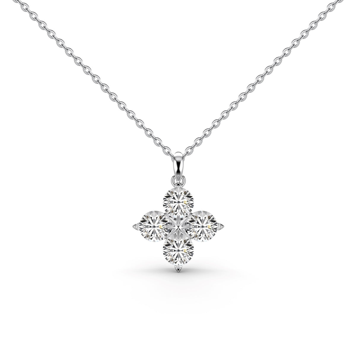[Windsor Jewelry]Four-Leaf Clover And Eight-Pointed Star Necklace