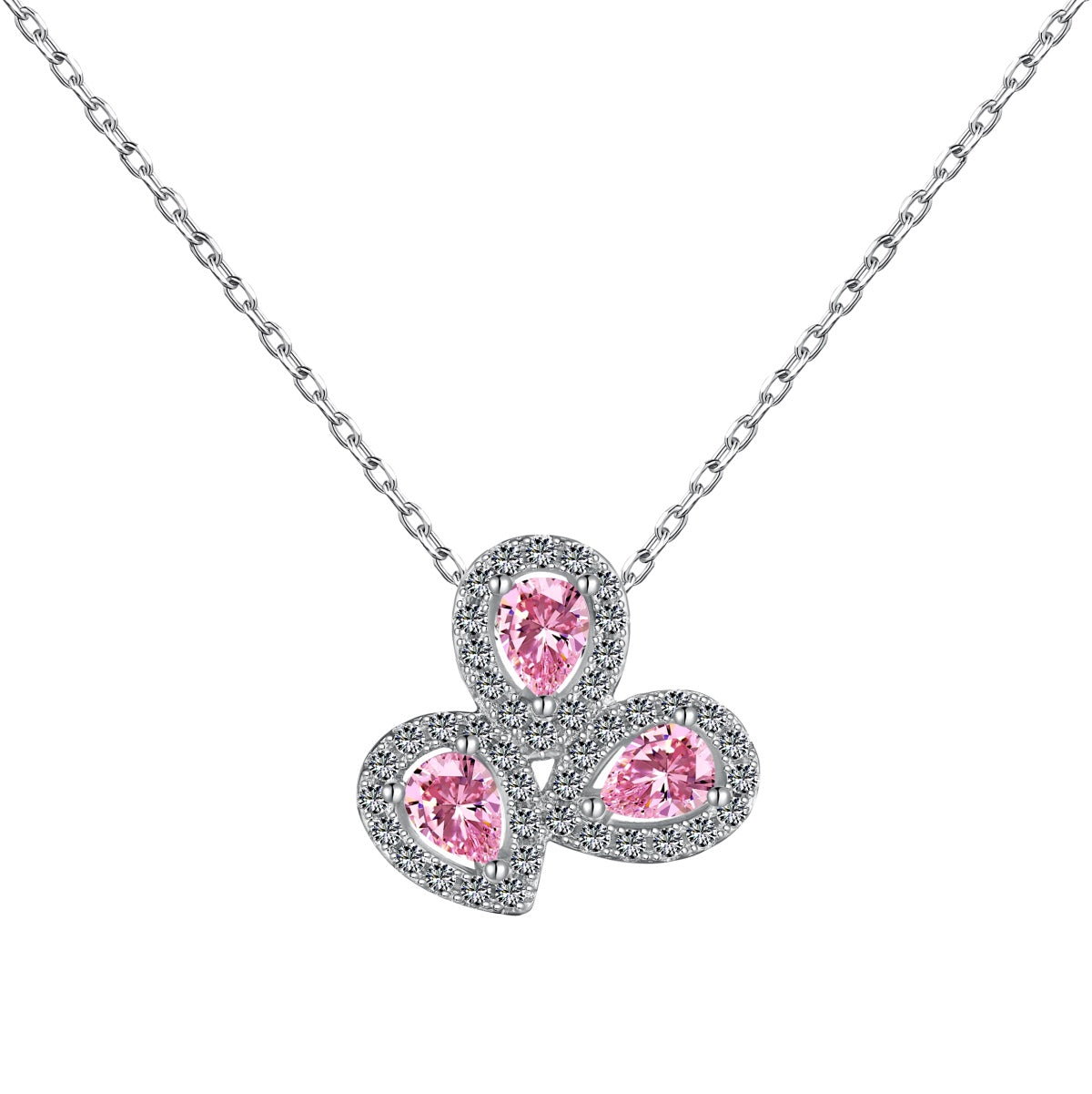 [Windsor Jewelry]Elegant Flower Shape Pear Cut Necklace