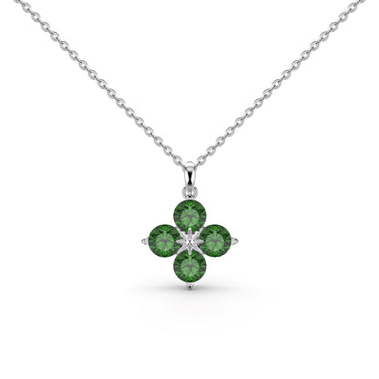 [Windsor Jewelry]Four-Leaf Clover And Eight-Pointed Star Necklace