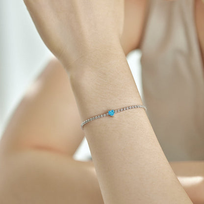 [Windsor Jewelry]0.5 Carat Elegant Romantic Heart Shape Lover Bracelet