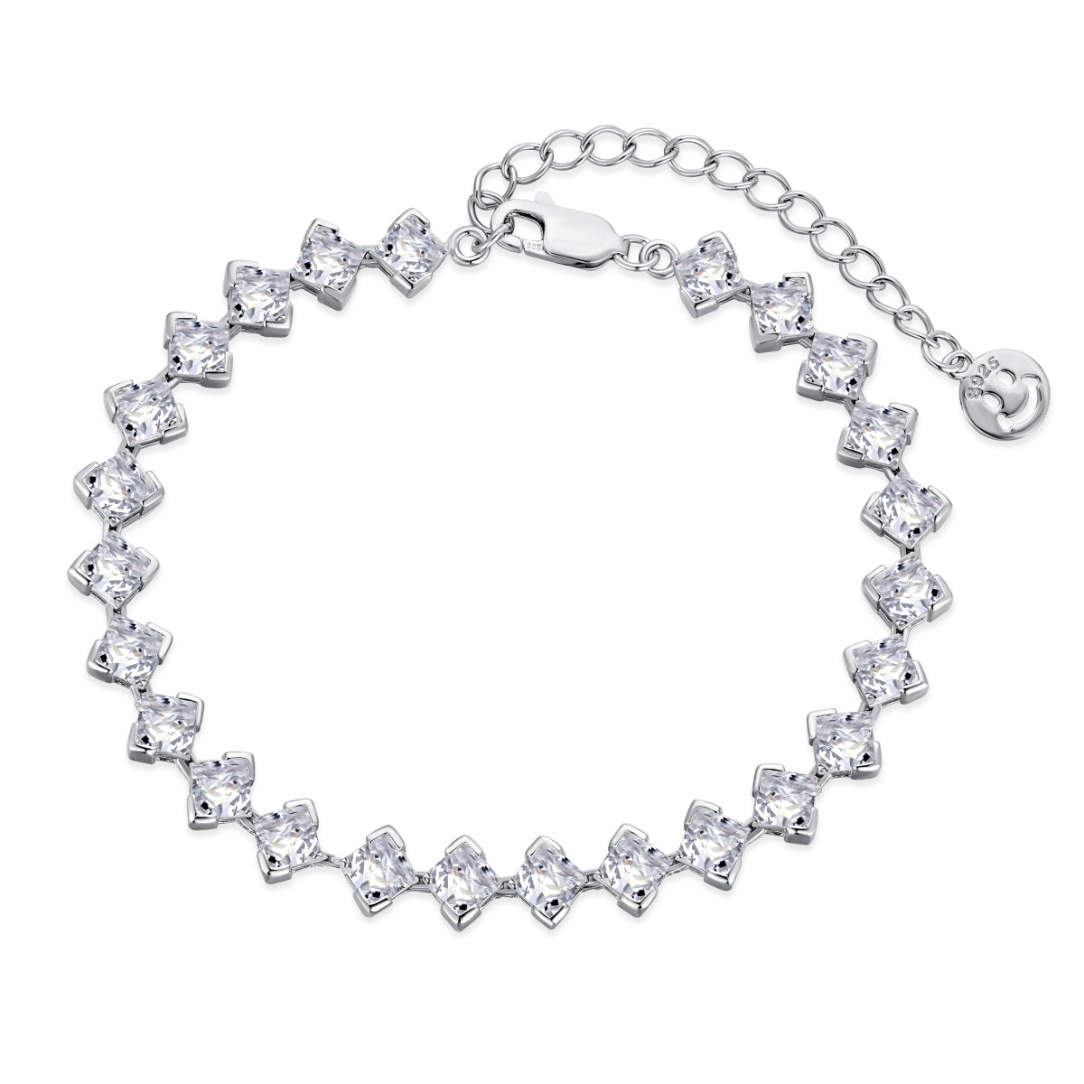 [Windsor Jewelry]0.5 Carat Ornate Princess Cut Daily Bracelet