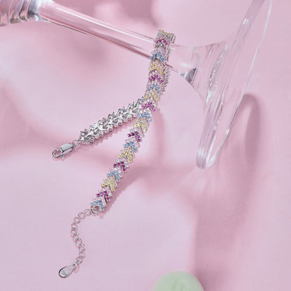 [Windsor Jewelry]Ornate Sparkling Round Cut Party Bracelet