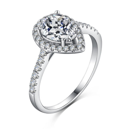 [Windsor Jewelry]1.0 Carat Luxurious Resplendent Water Drop Shape Wedding Ring