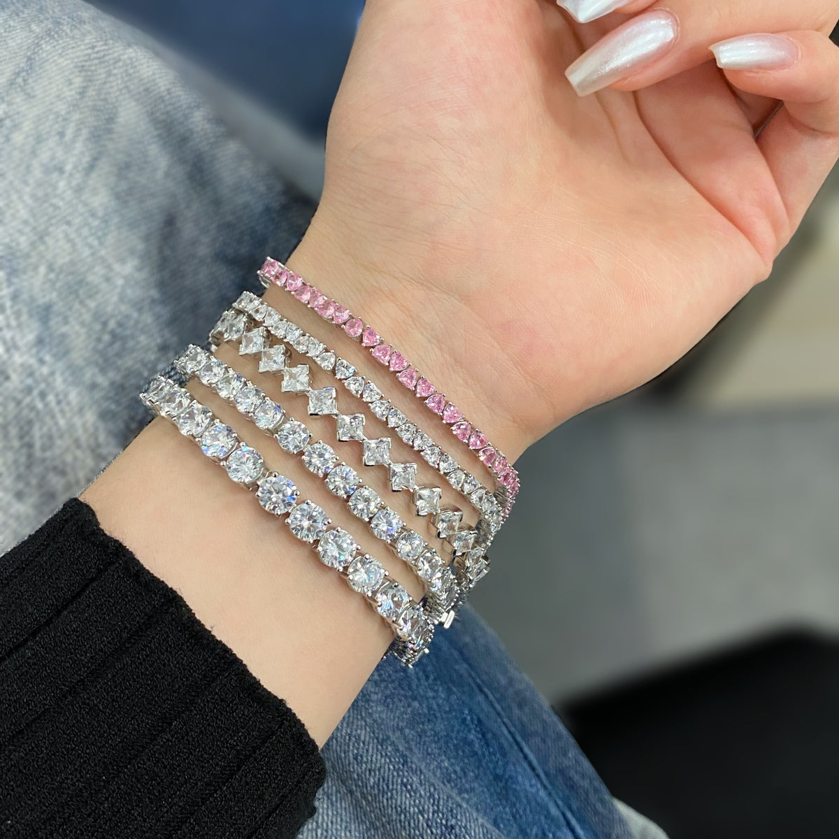 [Windsor Jewelry]0.5 Carat Ornate Princess Cut Daily Bracelet