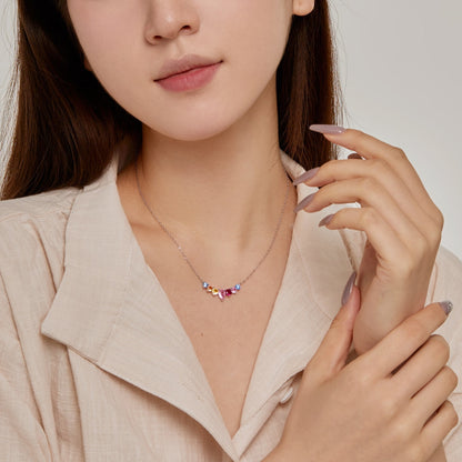 [Windsor Jewelry]Dainty Colorful Heart Necklace