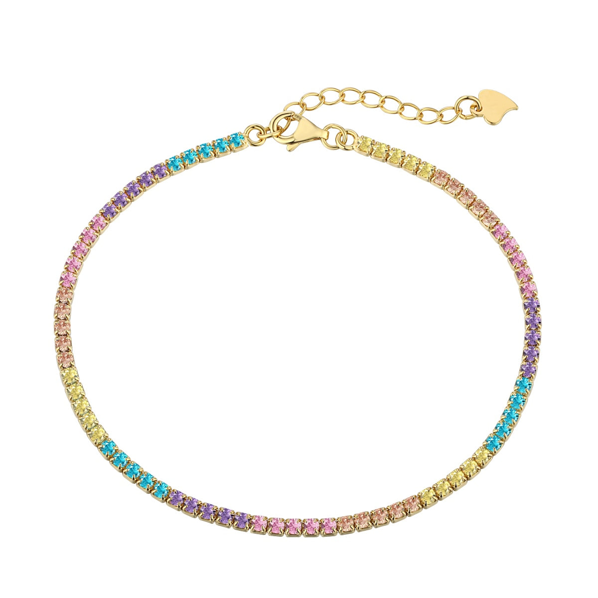 [Windsor Jewelry]Dazzling Colorful Round Cut Daily Bracelet