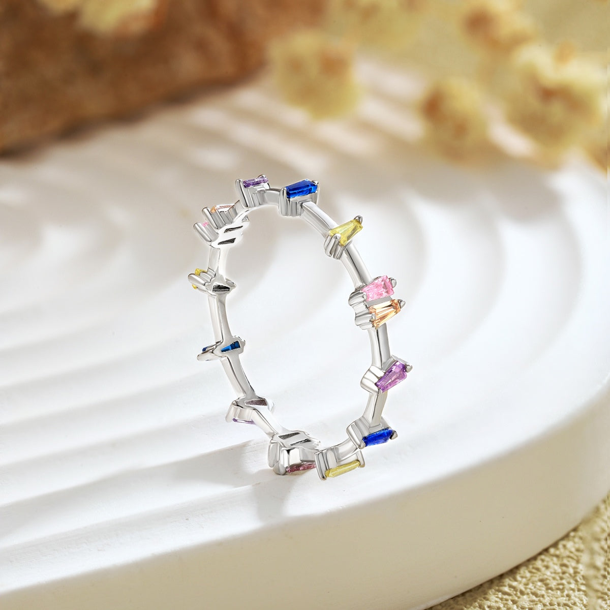 [Windsor Jewelry]Unique Trapezoid Cut Daily Ring