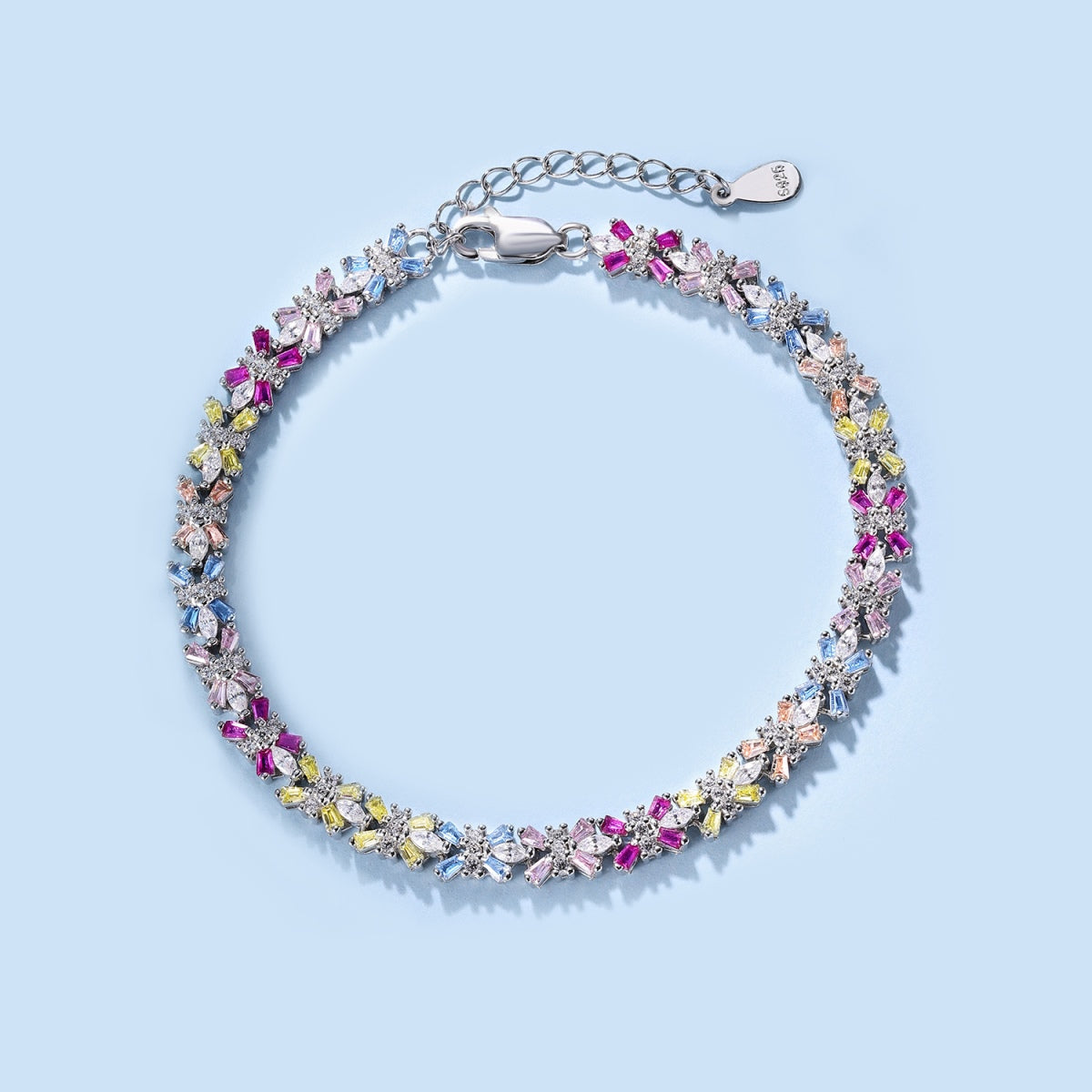 [Windsor Jewelry]Radiant Colorful Emerald Cut Party Bracelet