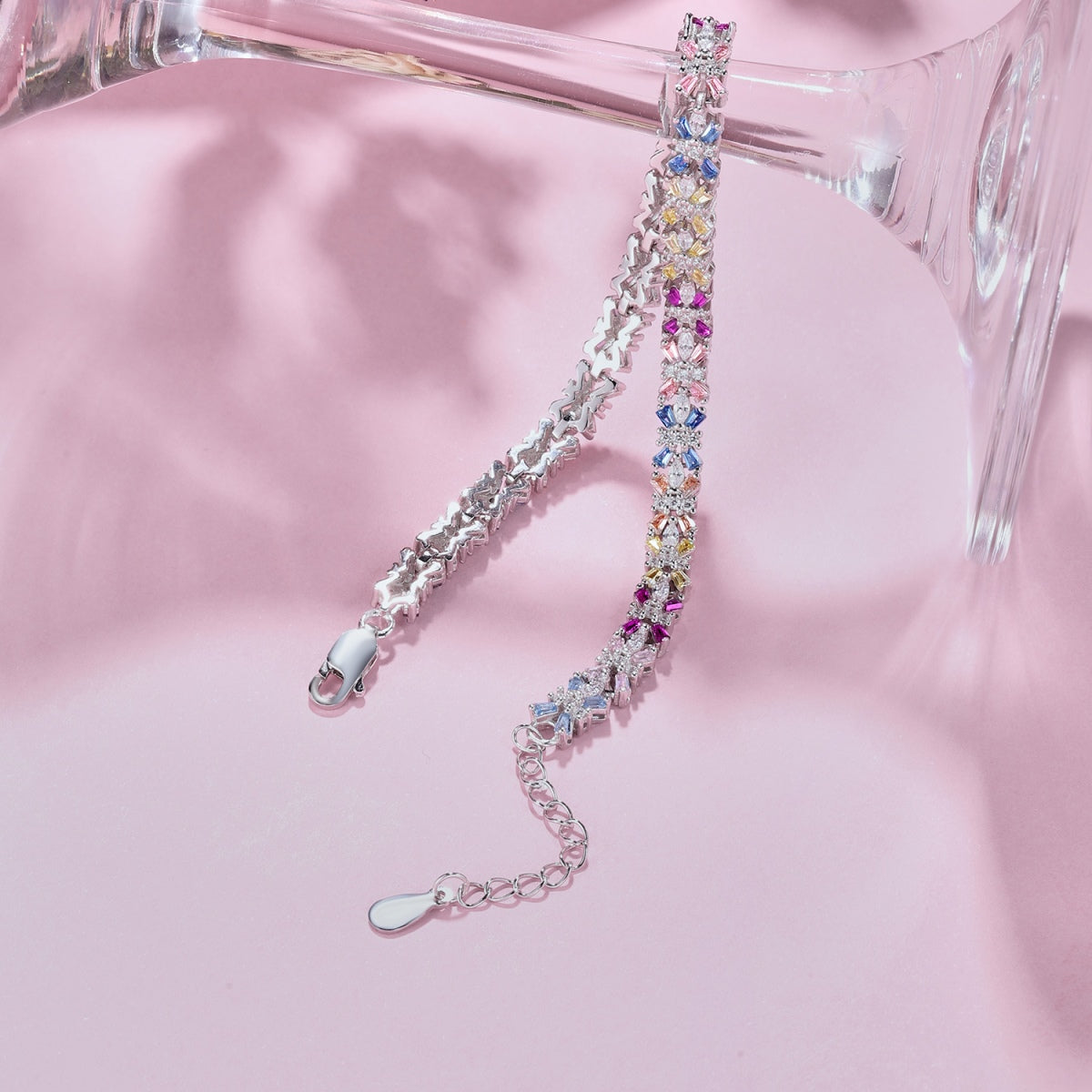 [Windsor Jewelry]Radiant Colorful Emerald Cut Party Bracelet