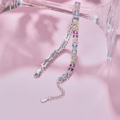 [Windsor Jewelry]Radiant Colorful Emerald Cut Party Bracelet