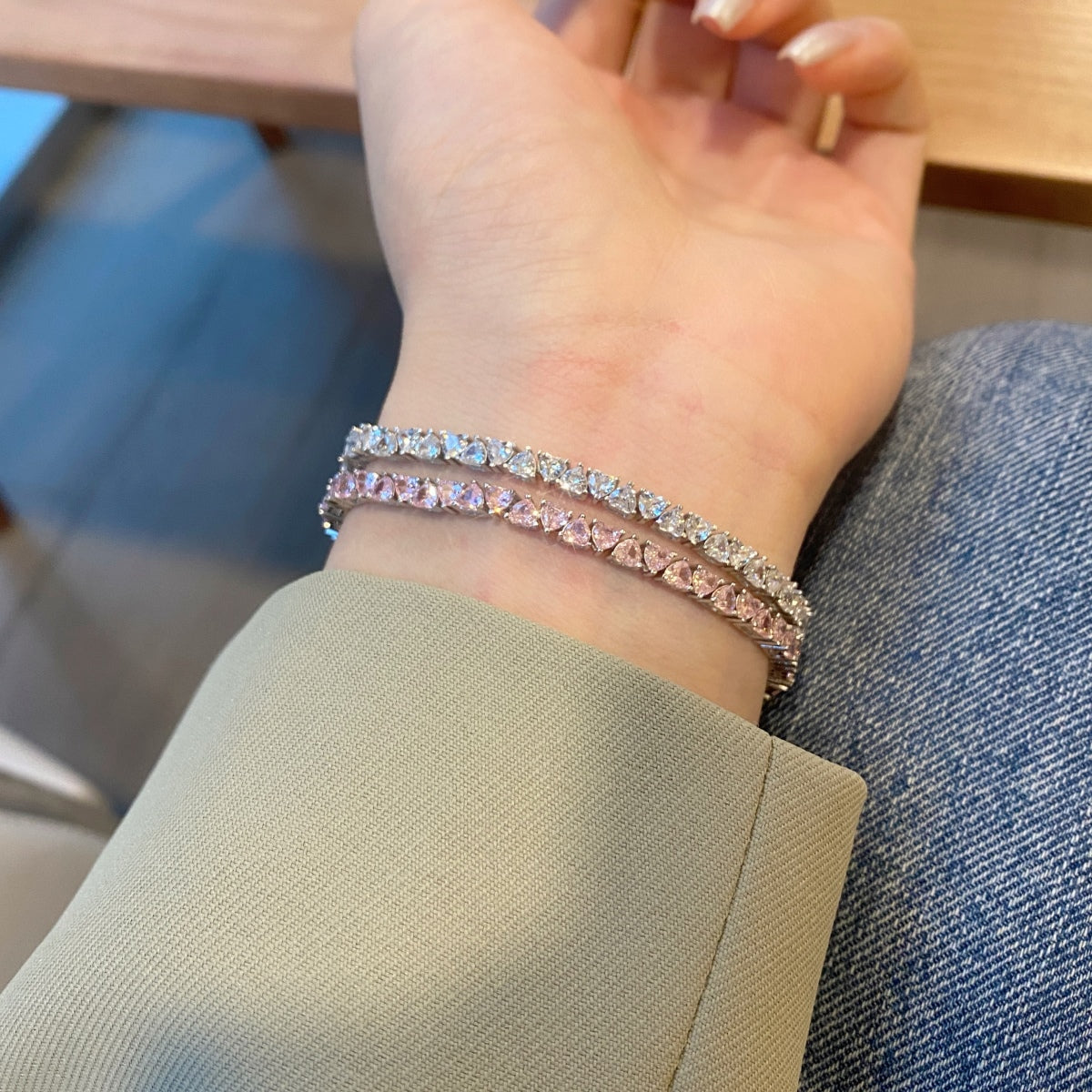 [Windsor Jewelry]Dazzling Romantic Heart Shape Lover Bracelet