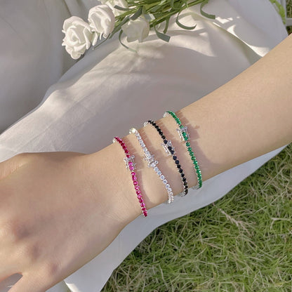 [Windsor Jewelry]Radiant Colorful Round Cut Party Bracelet