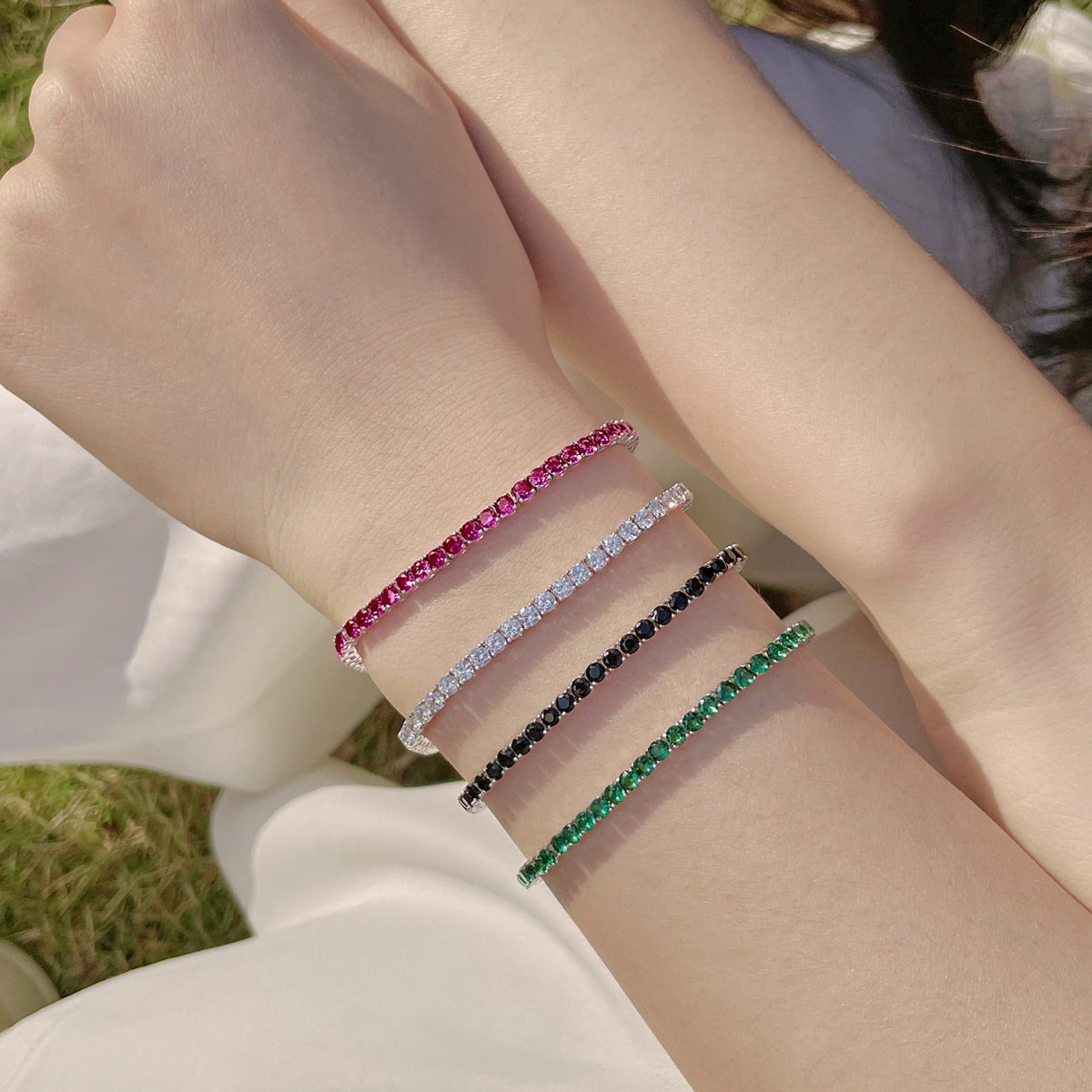 [Windsor Jewelry]Radiant Colorful Round Cut Party Bracelet