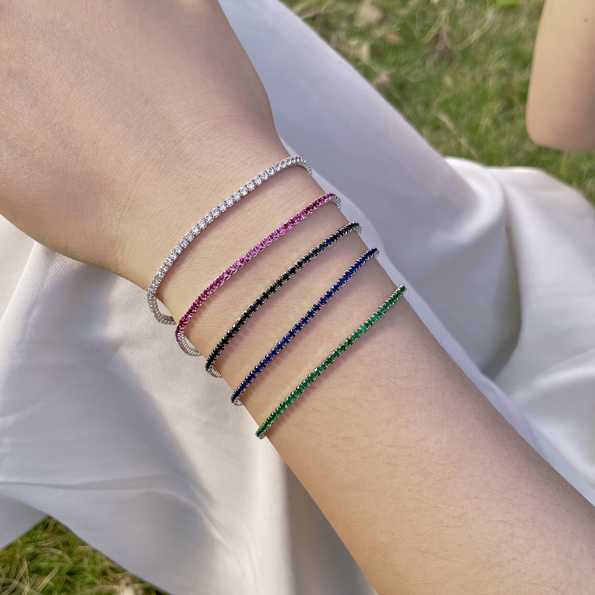 [Windsor Jewelry]Radiant Colorful Round Cut Party Bracelet