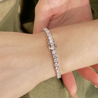 [Windsor Jewelry]Luxurious Ornate Round Cut Tennis Bracelet