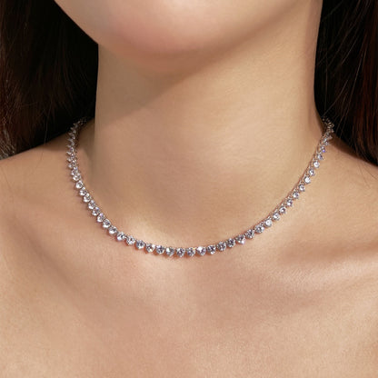 [Windsor Jewelry]Ornate Heart Cut Tennis Necklace