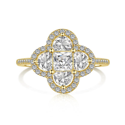 [Windsor Jewelry]Luxurious Eternity Flower Shape Banquet Ring