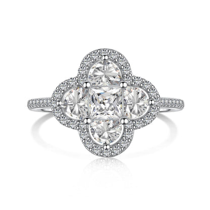 [Windsor Jewelry]Luxurious Eternity Flower Shape Banquet Ring