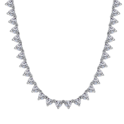 [Windsor Jewelry]Ornate Heart Cut Tennis Necklace