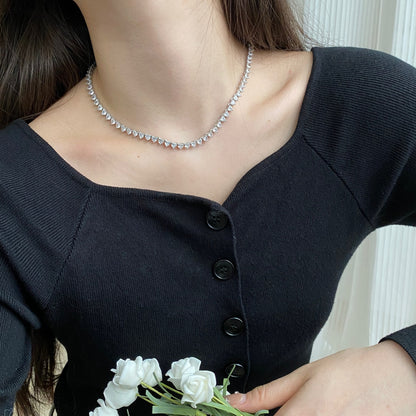 [Windsor Jewelry]Ornate Heart Cut Tennis Necklace