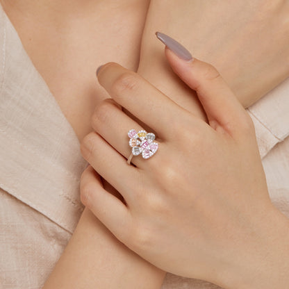 [Windsor Jewelry]Sparkling Colorful Water Drop Shape Daily Ring