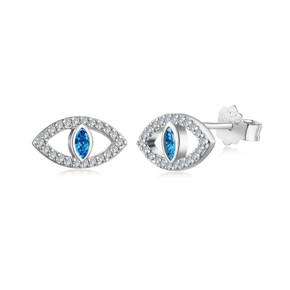 [Windsor Jewelry]Blue Devil Eyes Hollow Stud Earrings