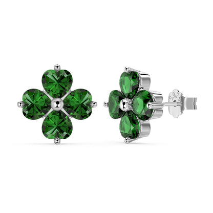 [Windsor Jewelry]Four-Leaf Clover Ball Earrings